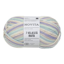 NOVITA LANKA 7 VELJESTÄ RAITA 100G 974 MORSIUSKAARI