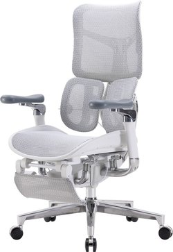 Sihoo Doro S300 -ergonominen toimistotuoli jalkatuella, valkoinen