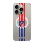 Phonecases3D iPhone 16 Pro Atlético de Madrid Clear case (MagSafe) -suojakuori, valkoinen