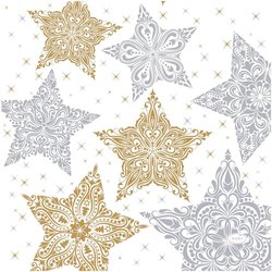 DUNI lautasliina Snowstars White 33 x 33cm 3-krs 20kpl