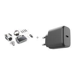 DJI Mini 4 Pro drone, DJI RC 2 ohjaimella + PD 65W verkkovirtalaturi