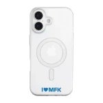 Phonecases3D iPhone 17 Molde FK Clear case (MagSafe) -suojakuori, valkoinen