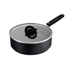 Tefal Excell Cook paistokasari, 24 cm/3,4 l, lasikansi, musta