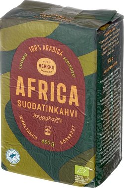 Herkku Luomu Africa Suodatinkahvi 450 g tumma paahto