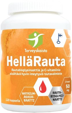 Terveyskaista HelläRauta 50 mg + C-vitamiini 120 kaps