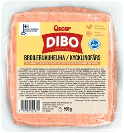 DIBO Broilerijauheliha raakapakastettu täydennysravinto koirille ja kissoille 500 g
