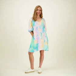 Sunset Volume Sleeve Tunic Dress -Mekko