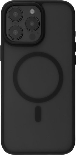 FoneKit MagSafe Soft Touch -suojakuori, iPhone 16 Pro Max, musta/harmaa