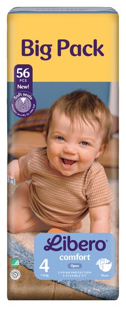 LIBERO Comfort teippivaippa koko 4, 7-12kg, 56kpl