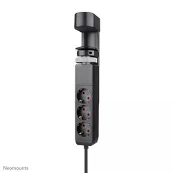 Neomounts DS22-840BL6 pistokejakaja työpöytään USB-porteilla, musta
