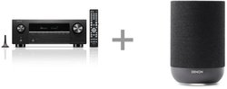Denon AVR-X2900H DAB 7.2 AV-viritinvahvistin ja Denon Home 200 langaton kaiutinpari, musta