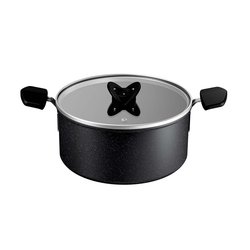 Tefal Excell Cook kattila, 24 cm/5 l, lasikansi,  musta