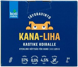 Kotimaista kana-lihakastike koiralle multipack täysravinto 8 x 120 g