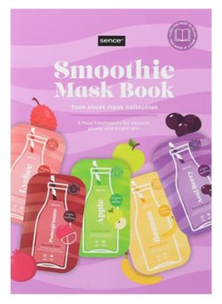Sence Collection Set 5pcs Facial Sheet Mask 20ml Smoothie Mask Book The Good Recipe