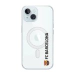 Phonecases3D iPhone 15 FC Barcelona Clear case (MagSafe) -suojakuori, valkoinen