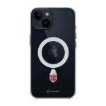 Phonecases3D iPhone 14 Norges Fotballforbund Clear case (MagSafe) -suojakuori, musta