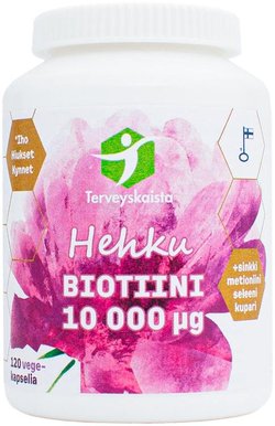 Terveyskaista Hehku Biotiini 10 000 µg 120 kaps.