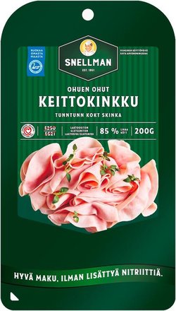 Snellman Ohuen ohut keittokinkku 200 g ilman lisättyä nitriittiä