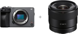 Sony FX30 -videokamera + Sony E 11mm f/1.8 -laajakulmaobjektiivi