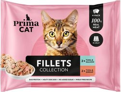 PrimaCat Fillets Tonnikala/lohi & Tonnikala/katkarapu hyytelössä 4 x 50 g