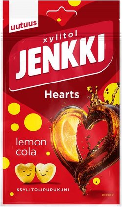 Jenkki Enjoy Hearts Lemon-cola ksylitolipurukumi 70g