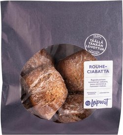Fazer Leipurit rouheciabatta kg vehnäleipä