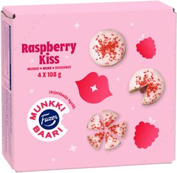 Fazer Raspberry Kiss Vadelma-jogurttimunkki 4kpl 432g, kypsäpakaste