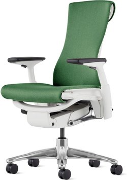Herman Miller Embody -työtuoli, Kiillotettu alumiini/ valkoinen / Sync Everglade kangas