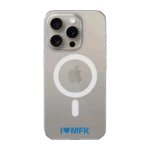 Phonecases3D iPhone 15 Pro Molde FK Clear case (MagSafe) -suojakuori, valkoinen