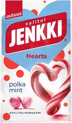Jenkki Enjoy Hearts Polkamint ksylitolipurukumi 70g