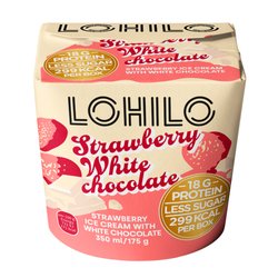 Lohilo proteiinijäätelö 350ml strawberry white