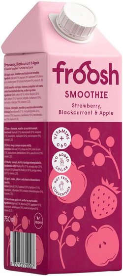 Froosh Smoothie Mansikka, Mustaherukka & Omena 750 ml
