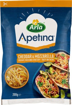 Arla Apetina cheddar-mozzarella raaste 200g