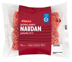 Pirkka suomalainen naudan jauheliha 10% 400g