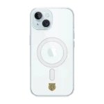 Phonecases3D iPhone 15 Aalesunds FK Clear case (MagSafe) -suojakuori, valkoinen