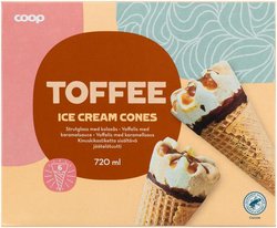 Coop jäätelötuutti toffee 6 kpl 720 ml/415 g