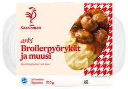 Saarioinen arki broilerpyörykät ja muusi 310g