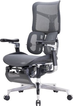 Sihoo Doro S300 -ergonominen toimistotuoli jalkatuella, musta
