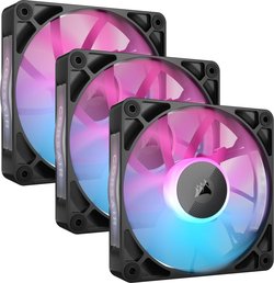 Corsair iCUE LINK RX120 RGB PWM Starter Kit -tuuletin, musta, 120 mm, 3 kpl