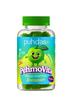 Puhdas+ PehmoVita Monivitamiini Gummies, Omena, 75 kpl