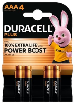 Duracell Plus Power Boost AAA -alkaliparisto, 4 kpl