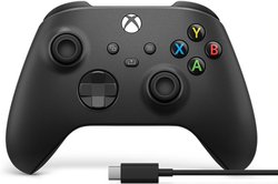 Microsoft Xbox langaton ohjain + kaapeli, musta