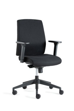 Toplux Comfo One -työtuoli käsinojilla, musta