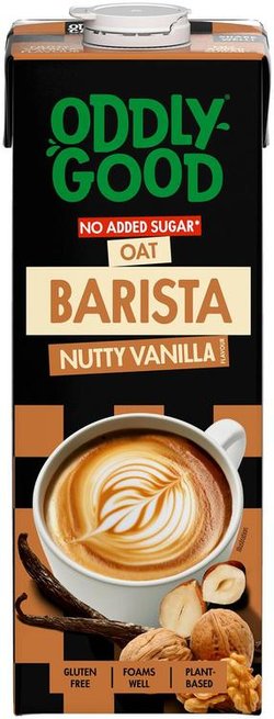 Oddlygood® Barista kaurajuoma 1 l nutty vanilla ei lisättyä sokeria UHT gluteeniton