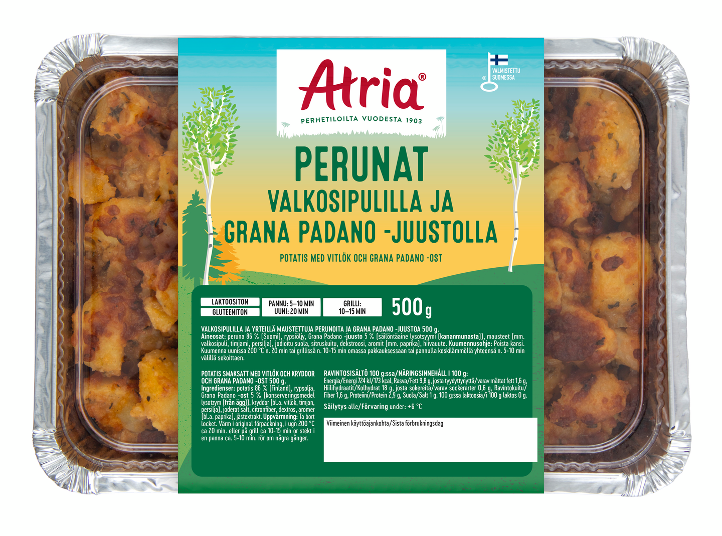 Atria Perunat Valkosipuli Ja Grada Padano juustolla 500g Atria 
