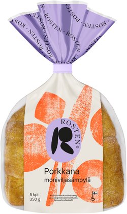 Rosten Porkkana sämpylä 5 kpl/350g moniviljasämpylä