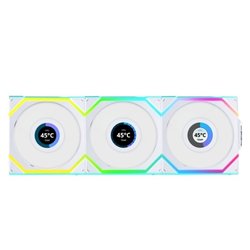 Lian Li UNI FAN SL Wireless 120 mm LCD tuuletinpakkaus, 3 kpl, valkoinen