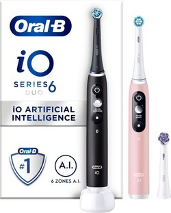 Oral-B iO Series 6 -sähköhammasharja, tuplapakkaus, musta / pinkki