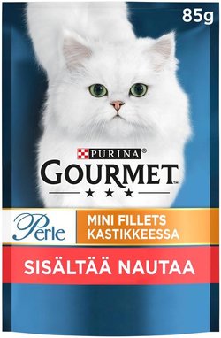 Purina Gourmet Perle Mini Fillets Nautaa Kastikkeessa Kissan märkäruoka 85g