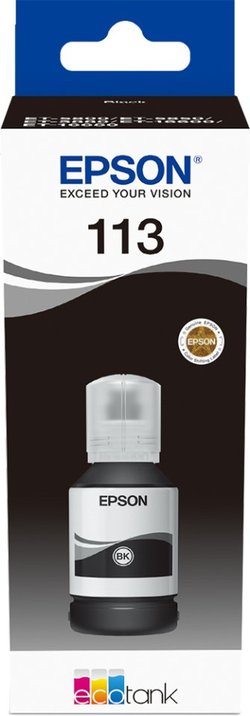 Epson 113 EcoTank -mustepullo, musta